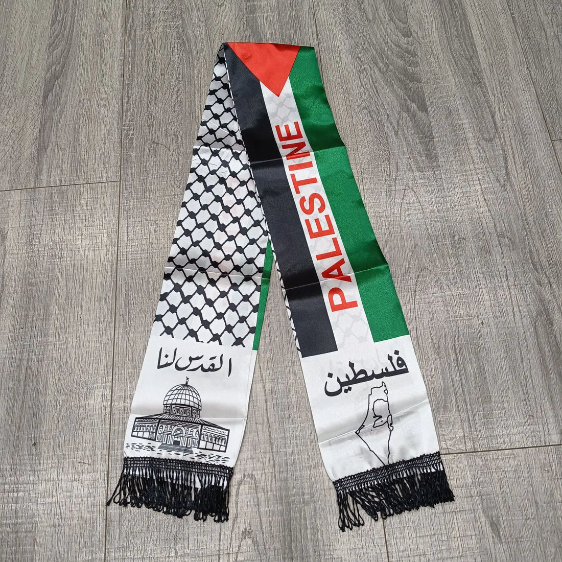 Palestine Scarf • Flag Map & Mosque
