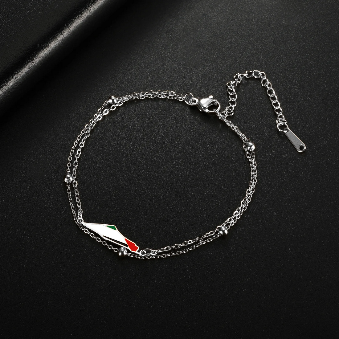 Palestine Map Bracelet • Silver