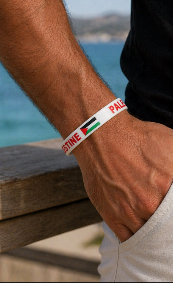 Bracelet Free Palestine SAVE GAZA • White