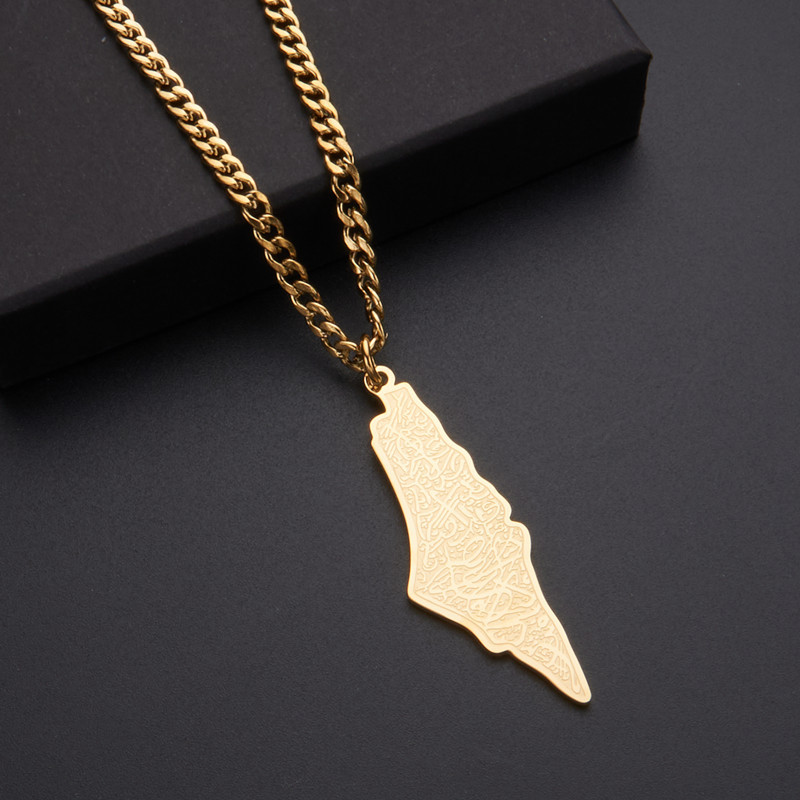 Palestine Pendant • Borders Lines • Golden
